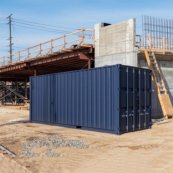 our construction site storage containers are stackable for efficient use of space